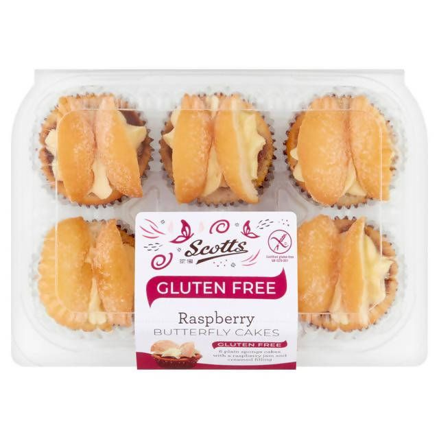 Scotts Gluten Free Raspberry Butterfly Cakes x6 185g