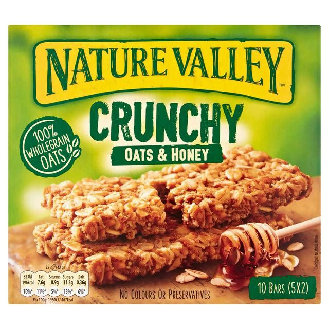 Nature Valley Crunchy Oats & Honey Cereal Bars 5x42g cereal bars Sainsburys   