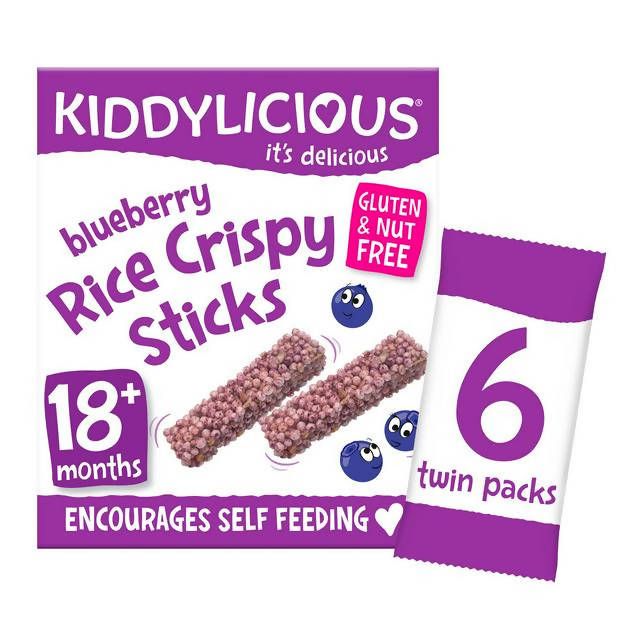 Kiddylicious Rice Crispy Sticks, Blueberry, Kids Snack, 18 Months+, Multipack, 6x10g GOODS Sainsburys   