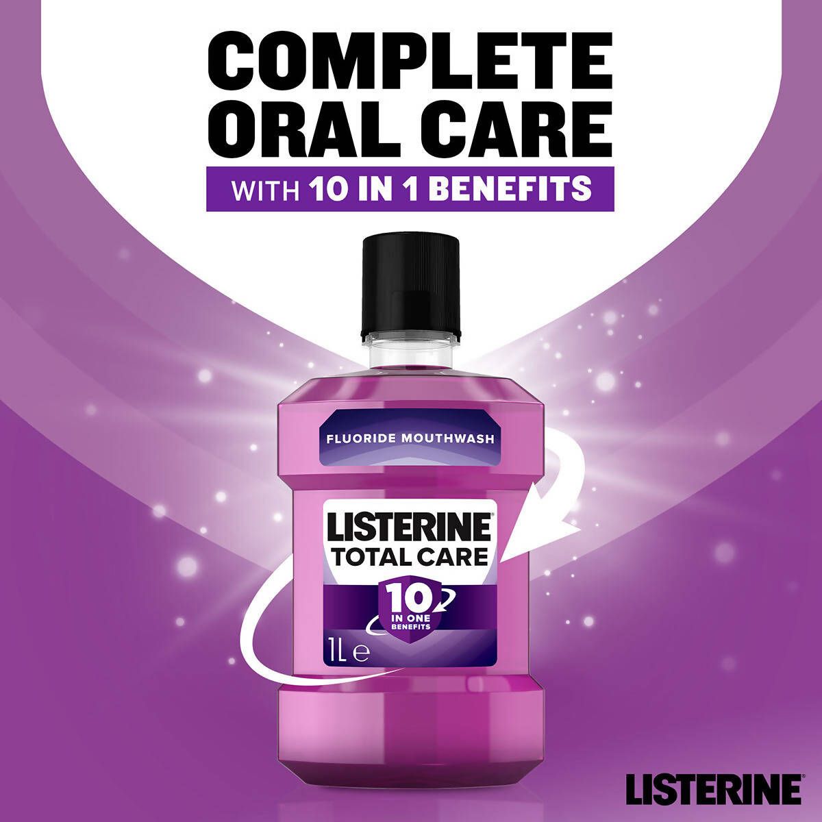 Listerine Total Care 10-in-1 Mouthwash, 2 x 1L Oral Care Costco UK