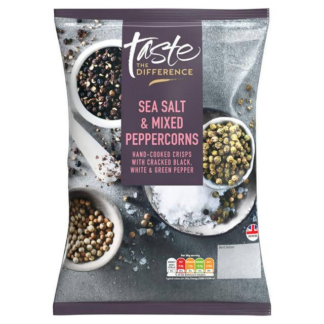 Sainsbury's Sea Salt & Peppercorn Crisps, Taste the Difference 150g